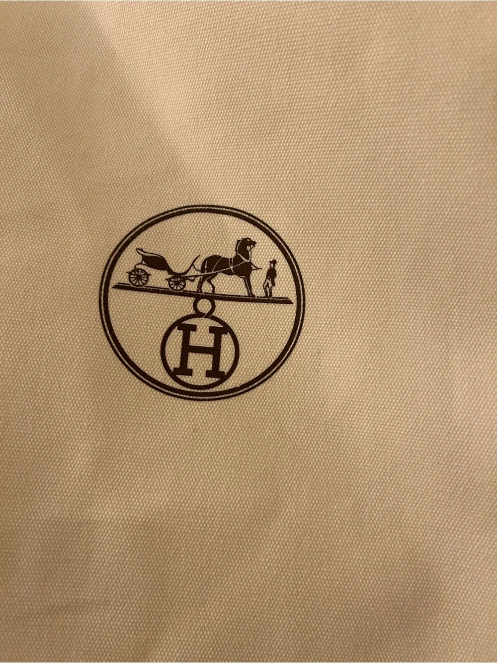 Hermes Garment Bag in Cream with Piping Trim